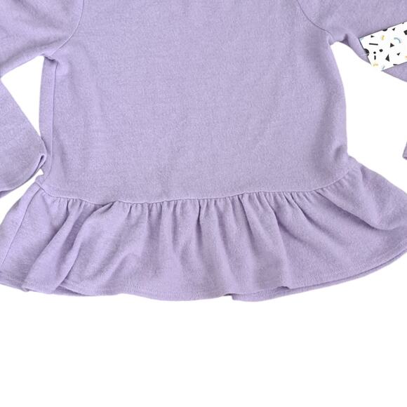 NWT Harper Canyon Girls Peplum Lavender Brushed Soft Long Sleeve Top Size 4 - Picture 4 of 6